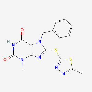 7-Benzyl-3-methyl-8-[(5-methyl-1,3,4-thiadiazol-2-yl)sulfanyl]purine-2,6-dione