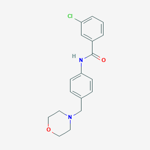 molecular formula C18H19ClN2O2 B283735 3-chloro-N-[4-(morpholin-4-ylmethyl)phenyl]benzamide 