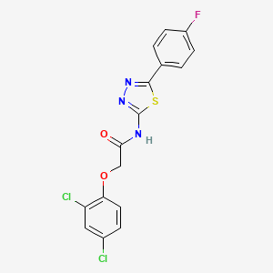 molecular formula C16H10Cl2FN3O2S B2837355 2-(2,4-dichlorophenoxy)-N-[5-(4-fluorophenyl)-1,3,4-thiadiazol-2-yl]acetamide CAS No. 392244-70-1