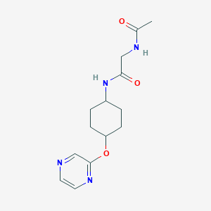 molecular formula C14H20N4O3 B2837356 2-乙酰胺基-N-((1r,4r)-4-(吡啶-2-基氧基)环己基)乙酰胺 CAS No. 2034316-75-9