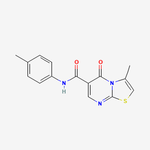 molecular formula C15H13N3O2S B2837360 3-methyl-5-oxo-N-(p-tolyl)-5H-thiazolo[3,2-a]pyrimidine-6-carboxamide CAS No. 851944-98-4
