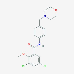 3,5-dichloro-2-methoxy-N-[4-(4-morpholinylmethyl)phenyl]benzamide