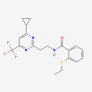 N-(2-(4-cyclopropyl-6-(trifluoromethyl)pyrimidin-2-yl)ethyl)-2-(ethylthio)benzamide