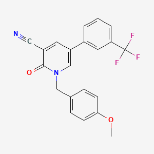 molecular formula C21H15F3N2O2 B2837385 1-(4-甲氧基苄基)-2-氧代-5-(3-(三氟甲基)苯基)-1,2-二氢-3-吡啶碳腈 CAS No. 338964-39-9
