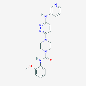 molecular formula C21H23N7O2 B2837394 N-(2-methoxyphenyl)-4-(6-(pyridin-3-ylamino)pyridazin-3-yl)piperazine-1-carboxamide CAS No. 1040647-35-5