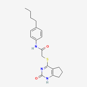 molecular formula C19H23N3O2S B2837395 N-(4-butylphenyl)-2-[(2-oxo-1,5,6,7-tetrahydrocyclopenta[d]pyrimidin-4-yl)sulfanyl]acetamide CAS No. 946371-71-7