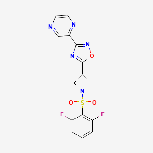 5-(1-((2,6-Difluorophenyl)sulfonyl)azetidin-3-yl)-3-(pyrazin-2-yl)-1,2,4-oxadiazole