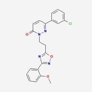 molecular formula C21H17ClN4O3 B2837403 6-(3-chlorophenyl)-2-(2-(3-(2-methoxyphenyl)-1,2,4-oxadiazol-5-yl)ethyl)pyridazin-3(2H)-one CAS No. 1112439-82-3
