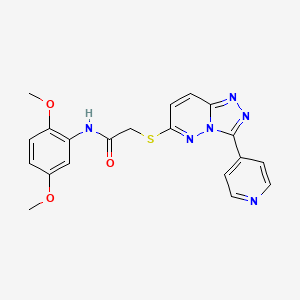 molecular formula C20H18N6O3S B2837406 N-(2,5-dimethoxyphenyl)-2-((3-(pyridin-4-yl)-[1,2,4]triazolo[4,3-b]pyridazin-6-yl)thio)acetamide CAS No. 868969-84-0