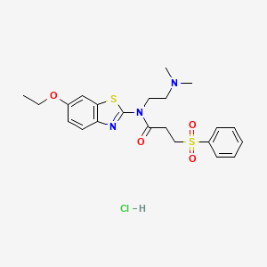 N-(2-(dimethylamino)ethyl)-N-(6-ethoxybenzo[d]thiazol-2-yl)-3-(phenylsulfonyl)propanamide hydrochloride