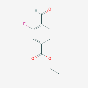 molecular formula C10H9FO3 B2837414 Ethyl 3-fluoro-4-formylbenzoate CAS No. 1640117-38-9