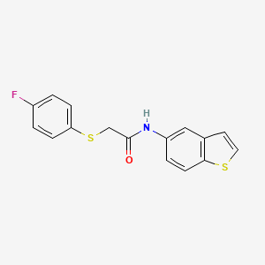 molecular formula C16H12FNOS2 B2837415 N-(benzo[b]thiophen-5-yl)-2-((4-fluorophenyl)thio)acetamide CAS No. 896345-50-9