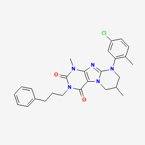 9-(5-chloro-2-methylphenyl)-1,7-dimethyl-3-(3-phenylpropyl)-6,7,8,9-tetrahydropyrimido[2,1-f]purine-2,4(1H,3H)-dione