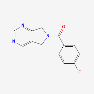 molecular formula C13H10FN3O B2837423 (4-fluorophenyl)(5H-pyrrolo[3,4-d]pyrimidin-6(7H)-yl)methanone CAS No. 1448074-06-3
