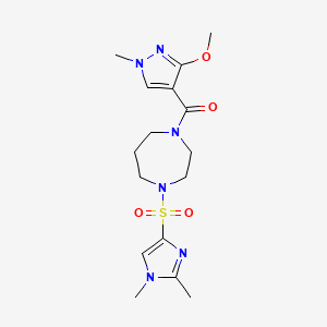 (4-((1,2-dimethyl-1H-imidazol-4-yl)sulfonyl)-1,4-diazepan-1-yl)(3-methoxy-1-methyl-1H-pyrazol-4-yl)methanone