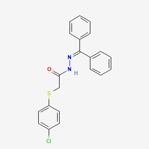 molecular formula C21H17ClN2OS B2837431 2-[(4-chlorophenyl)sulfanyl]-N'-(diphenylmethylene)acetohydrazide CAS No. 341968-00-1