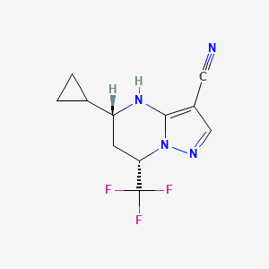(5R,7S)-5-Cyclopropyl-7-(trifluoromethyl)-4,5,6,7-tetrahydropyrazolo[1,5-a]pyrimidine-3-carbonitrile