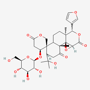 (1R,2R,4'S,5R,6R,10S,11S,14S)-11-(Furan-3-yl)-5-(2-hydroxypropan-2-yl)-2,10-dimethyl-4'-[(2R,3R,4S,5S,6R)-3,4,5-trihydroxy-6-(hydroxymethyl)oxan-2-yl]oxyspiro[12,15-dioxatetracyclo[8.5.0.01,14.02,7]pentadecane-6,5'-oxane]-2',3,13-trione