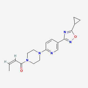 (Z)-1-(4-(5-(5-cyclopropyl-1,2,4-oxadiazol-3-yl)pyridin-2-yl)piperazin-1-yl)but-2-en-1-one