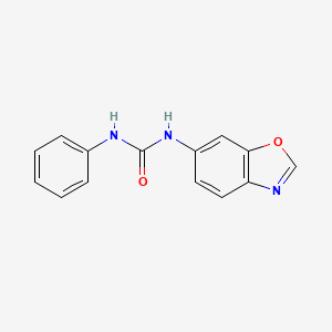 molecular formula C14H11N3O2 B2837447 N-(1,3-benzoxazol-6-yl)-N'-phenylurea CAS No. 860785-08-6