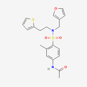 molecular formula C20H22N2O4S2 B2837453 N-(4-(N-(furan-3-ylmethyl)-N-(2-(thiophen-2-yl)ethyl)sulfamoyl)-3-methylphenyl)acetamide CAS No. 1448043-37-5