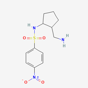 molecular formula C12H18ClN3O4S B2837454 N-[2-(Aminomethyl)cyclopentyl]-4-nitrobenzene-1-sulfonamide CAS No. 1604464-06-3