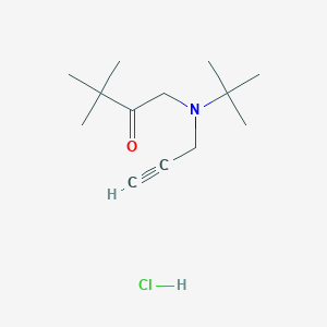 molecular formula C13H24ClNO B2837455 1-[t-Butyl(prop-2-yn-1-yl)amino]-3,3-dimethylbutan-2-one hydrochloride CAS No. 59288-30-1