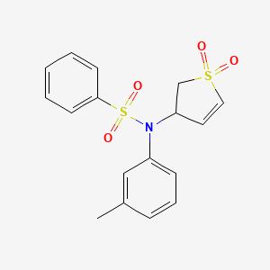 molecular formula C17H17NO4S2 B2837456 N-(1,1-dioxido-2,3-dihydro-3-thienyl)-N-(3-methylphenyl)benzenesulfonamide CAS No. 327067-27-6