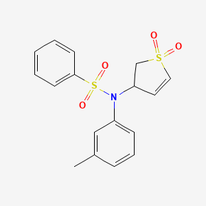 molecular formula C17H17NO4S2 B2837456 N-(1,1-二氧代-2,3-二氢-3-噻吩基)-N-(3-甲基苯基)苯磺酰胺 CAS No. 327067-27-6