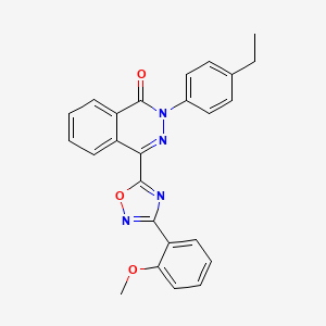 molecular formula C25H20N4O3 B2837467 2-(4-ethylphenyl)-4-(3-(2-methoxyphenyl)-1,2,4-oxadiazol-5-yl)phthalazin-1(2H)-one CAS No. 1359479-04-1