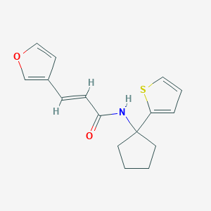 (E)-3-(furan-3-yl)-N-(1-(thiophen-2-yl)cyclopentyl)acrylamide