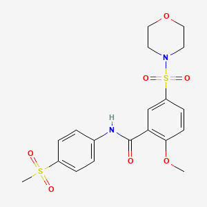 2-methoxy-N-(4-(methylsulfonyl)phenyl)-5-(morpholinosulfonyl)benzamide