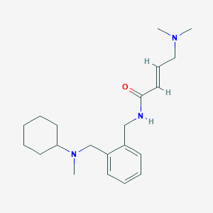 molecular formula C21H33N3O B2837480 (E)-N-[[2-[[Cyclohexyl(methyl)amino]methyl]phenyl]methyl]-4-(dimethylamino)but-2-enamide CAS No. 2411325-13-6