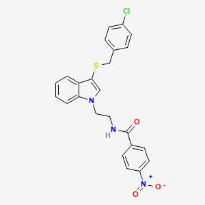 N-(2-(3-((4-chlorobenzyl)thio)-1H-indol-1-yl)ethyl)-4-nitrobenzamide