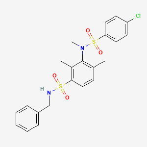 N-benzyl-3-(4-chloro-N-methylphenylsulfonamido)-2,4-dimethylbenzenesulfonamide