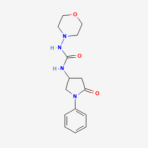 molecular formula C15H20N4O3 B2837486 1-Morpholino-3-(5-oxo-1-phenylpyrrolidin-3-yl)urea CAS No. 894011-81-5