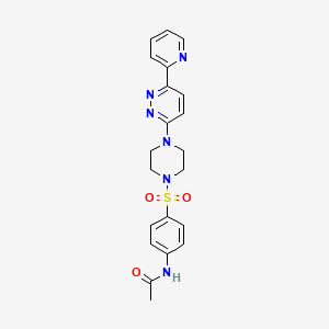 molecular formula C21H22N6O3S B2837487 N-(4-((4-(6-(吡啶-2-基)吡啶并[3,2-d]嘧啶-3-基)哌嗪-1-基)磺酰)苯基)乙酰胺 CAS No. 1060175-10-1