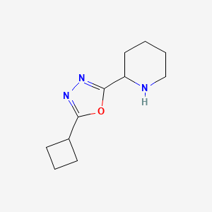 molecular formula C11H17N3O B2837490 2-(5-Cyclobutyl-1,3,4-oxadiazol-2-yl)piperidine CAS No. 1439898-03-9