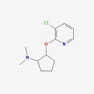 molecular formula C12H17ClN2O B2837492 2-[(3-chloropyridin-2-yl)oxy]-N,N-dimethylcyclopentan-1-amine CAS No. 2201953-34-4