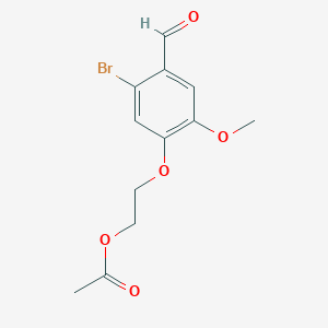 molecular formula C12H13BrO5 B2837497 2-(5-Bromo-4-formyl-2-methoxyphenoxy)ethyl acetate CAS No. 836662-18-1