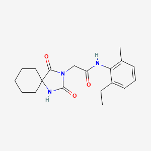 molecular formula C19H25N3O3 B2837499 2-(2,4-dioxo-1,3-diazaspiro[4.5]dec-3-yl)-N-(2-ethyl-6-methylphenyl)acetamide CAS No. 565207-47-8