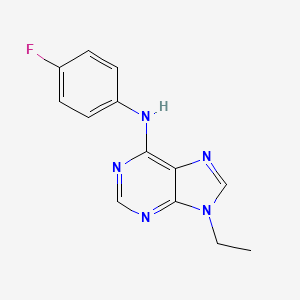 molecular formula C13H12FN5 B2837501 9-ethyl-N-(4-fluorophenyl)-9H-purin-6-amine CAS No. 1226447-69-3