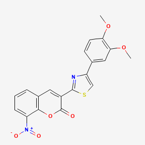 molecular formula C20H14N2O6S B2837504 3-(4-(3,4-dimethoxyphenyl)thiazol-2-yl)-8-nitro-2H-chromen-2-one CAS No. 683258-96-0