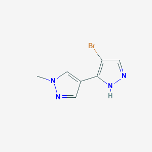 molecular formula C7H7BrN4 B2837507 4-溴-1'-甲基-1H,1'H-3,4'-联吡唑 CAS No. 925146-38-9