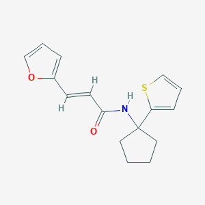 molecular formula C16H17NO2S B2837511 (E)-3-(furan-2-yl)-N-(1-(thiophen-2-yl)cyclopentyl)acrylamide CAS No. 2035017-87-7