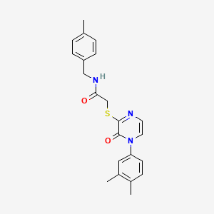 2-[4-(3,4-dimethylphenyl)-3-oxopyrazin-2-yl]sulfanyl-N-[(4-methylphenyl)methyl]acetamide