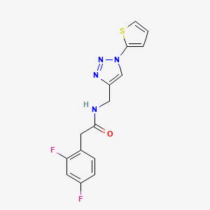 molecular formula C15H12F2N4OS B2837528 2-(2,4-difluorophenyl)-N-((1-(thiophen-2-yl)-1H-1,2,3-triazol-4-yl)methyl)acetamide CAS No. 2034560-87-5