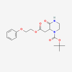 molecular formula C19H26N2O6 B2837535 Tert-butyl 3-oxo-2-[2-oxo-2-(2-phenoxyethoxy)ethyl]piperazine-1-carboxylate CAS No. 1009751-17-0