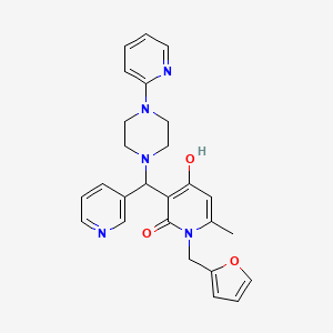 1-(furan-2-ylmethyl)-4-hydroxy-6-methyl-3-((4-(pyridin-2-yl)piperazin-1-yl)(pyridin-3-yl)methyl)pyridin-2(1H)-one