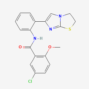 molecular formula C19H16ClN3O2S B2837557 5-chloro-N-(2-(2,3-dihydroimidazo[2,1-b]thiazol-6-yl)phenyl)-2-methoxybenzamide CAS No. 2034615-51-3
